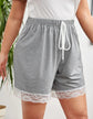 Plus Contrast Lace Knot Waist Shorts T2263