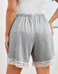 Plus Contrast Lace Knot Waist Shorts T2263